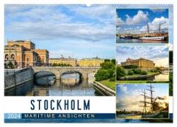 Stockholm - Maritime Ansichten (Wandkalender 2024 DIN A2 quer), CALVENDO Monatskalender