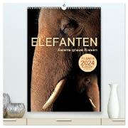 ELEFANTEN - Asiens graue Riesen (hochwertiger Premium Wandkalender 2024 DIN A2 hoch), Kunstdruck in Hochglanz