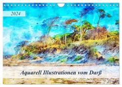 Aquarell Illustrationen vom Darß (Wandkalender 2024 DIN A4 quer), CALVENDO Monatskalender