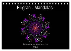 Filigran - Mandalas (Tischkalender 2024 DIN A5 quer), CALVENDO Monatskalender