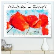Mohnblüten in Aquarell (hochwertiger Premium Wandkalender 2024 DIN A2 quer), Kunstdruck in Hochglanz
