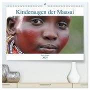 Kinderaugen der Maasai (hochwertiger Premium Wandkalender 2024 DIN A2 quer), Kunstdruck in Hochglanz