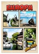 Europa - Comicstyle (Wandkalender 2024 DIN A3 hoch), CALVENDO Monatskalender
