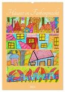 Häuser in Farbenpracht (Wandkalender 2024 DIN A2 hoch), CALVENDO Monatskalender