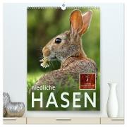 Niedliche Hasen (hochwertiger Premium Wandkalender 2024 DIN A2 hoch), Kunstdruck in Hochglanz