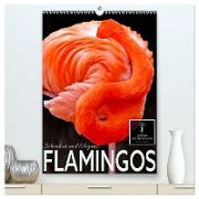 Flamingos - Eleganz und Schönheit (hochwertiger Premium Wandkalender 2024 DIN A2 hoch), Kunstdruck in Hochglanz