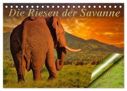 Die Riesen der Savanne (Tischkalender 2024 DIN A5 quer), CALVENDO Monatskalender