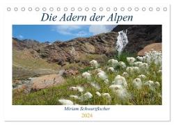 Die Adern der Alpen (Tischkalender 2024 DIN A5 quer), CALVENDO Monatskalender