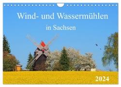 Wind- und Wassermühlen in Sachsen (Wandkalender 2024 DIN A4 quer), CALVENDO Monatskalender