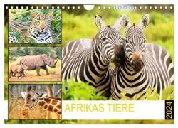 Afrikas Tiere. Majestäten in exotischer Wildnis (Wandkalender 2024 DIN A4 quer), CALVENDO Monatskalender