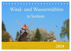 Wind- und Wassermühlen in Sachsen (Tischkalender 2024 DIN A5 quer), CALVENDO Monatskalender