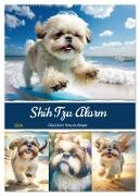 Shih Tzu Alarm. Glückliche Wuschelköpfe (Wandkalender 2024 DIN A2 hoch), CALVENDO Monatskalender