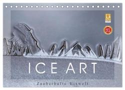 ICE ART - Zauberhafte Eiswelt (Tischkalender 2024 DIN A5 quer), CALVENDO Monatskalender