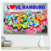 LOVE HAMBURG - GRAFFITI LOVERS (hochwertiger Premium Wandkalender 2024 DIN A2 quer), Kunstdruck in Hochglanz