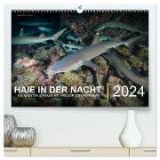Haie in der Nacht (hochwertiger Premium Wandkalender 2024 DIN A2 quer), Kunstdruck in Hochglanz