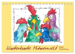 Kunterbunte Hühnerwelt (Tischkalender 2024 DIN A5 quer), CALVENDO Monatskalender
