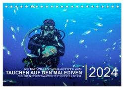 Die schönsten Korallenriffe zum Tauchen auf den Malediven (Tischkalender 2024 DIN A5 quer), CALVENDO Monatskalender