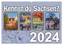 Kennst du Sachsen? (Wandkalender 2024 DIN A2 quer), CALVENDO Monatskalender