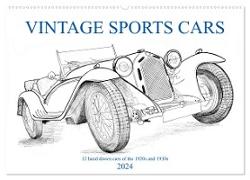 Vintage Sports Cars (Wandkalender 2024 DIN A2 quer), CALVENDO Monatskalender