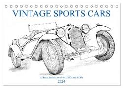 Vintage Sports Cars (Tischkalender 2024 DIN A5 quer), CALVENDO Monatskalender