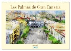 Las Palmas de Gran Canaria - Aquarelle (Wandkalender 2024 DIN A2 quer), CALVENDO Monatskalender