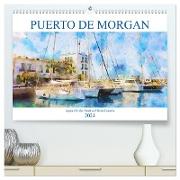 Puerto de Morgan - Aquarell der Hafenstadt auf Gran Canaria (hochwertiger Premium Wandkalender 2024 DIN A2 quer), Kunstdruck in Hochglanz