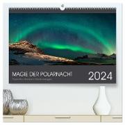 Magie der Polarnacht (hochwertiger Premium Wandkalender 2024 DIN A2 quer), Kunstdruck in Hochglanz