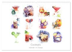 Cocktails Kalender mit Rezept (Wandkalender 2024 DIN A2 quer), CALVENDO Monatskalender