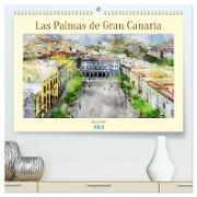 Las Palmas de Gran Canaria - Aquarelle (hochwertiger Premium Wandkalender 2024 DIN A2 quer), Kunstdruck in Hochglanz
