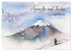Aquarelle und Haiku von Basho (Wandkalender 2024 DIN A4 quer), CALVENDO Monatskalender