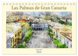 Las Palmas de Gran Canaria - Aquarelle (Tischkalender 2024 DIN A5 quer), CALVENDO Monatskalender