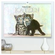 PortraiTierART KATZEN (hochwertiger Premium Wandkalender 2024 DIN A2 quer), Kunstdruck in Hochglanz