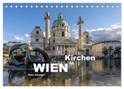 Kirchen in Wien (Tischkalender 2024 DIN A5 quer), CALVENDO Monatskalender