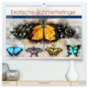 Exotische Schmetterlinge - Die schönsten Falter der Welt in Aquarell (hochwertiger Premium Wandkalender 2024 DIN A2 quer), Kunstdruck in Hochglanz