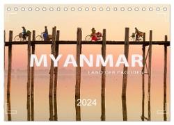 MYANMAR - Land der Pagoden (Tischkalender 2024 DIN A5 quer), CALVENDO Monatskalender