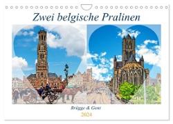 Zwei belgische Pralinen Brügge und Gent (Wandkalender 2024 DIN A4 quer), CALVENDO Monatskalender