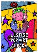 Lustige Pop Art Alpaka (Wandkalender 2024 DIN A2 hoch), CALVENDO Monatskalender