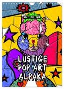 Lustige Pop Art Alpaka (Wandkalender 2024 DIN A4 hoch), CALVENDO Monatskalender