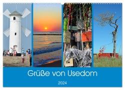Grüße von Usedom (Wandkalender 2024 DIN A2 quer), CALVENDO Monatskalender