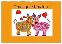 Tiere, ganz herzlich (Wandkalender 2024 DIN A2 quer), CALVENDO Monatskalender