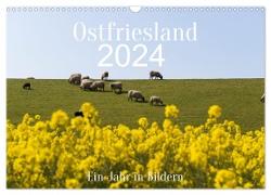 Ostfriesland - Ein Jahr in Bildern (Wandkalender 2024 DIN A3 quer), CALVENDO Monatskalender