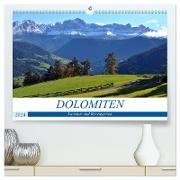 Dolomiten - Latemar und Rosengarten (hochwertiger Premium Wandkalender 2024 DIN A2 quer), Kunstdruck in Hochglanz