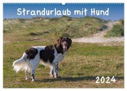 Strandurlaub mit Hund (Wandkalender 2024 DIN A2 quer), CALVENDO Monatskalender