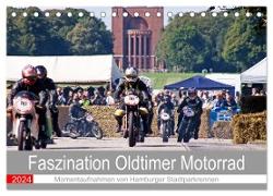 Faszination Oldtimer Motorrad - Momentaufnahmen von Hamburger Stadtparkrennen (Tischkalender 2024 DIN A5 quer), CALVENDO Monatskalender