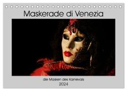Maskerade di Venezia (Tischkalender 2024 DIN A5 quer), CALVENDO Monatskalender