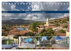 Kuba - karibisches Inselparadies (Tischkalender 2024 DIN A5 quer), CALVENDO Monatskalender