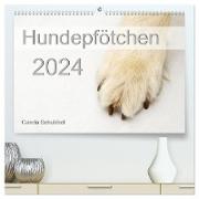 Hundepfötchen (hochwertiger Premium Wandkalender 2024 DIN A2 quer), Kunstdruck in Hochglanz