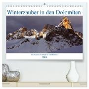 Winterzauber in den Dolomiten (hochwertiger Premium Wandkalender 2024 DIN A2 quer), Kunstdruck in Hochglanz