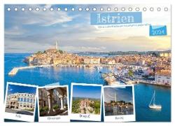 Istrien - Historische Städte und traumhafte Landschaften (Tischkalender 2024 DIN A5 quer), CALVENDO Monatskalender
