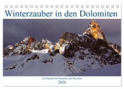 Winterzauber in den Dolomiten (Tischkalender 2024 DIN A5 quer), CALVENDO Monatskalender